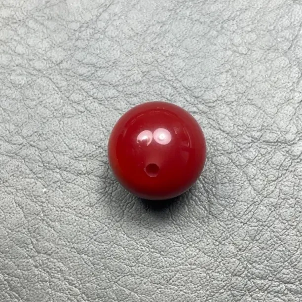 精品南红瓦西料柿子红单珠配饰