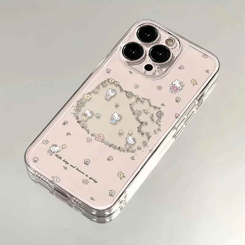 粉色镂空凯蒂猫适用苹果iPhone16pro小米15华为P70手机壳13太空MT