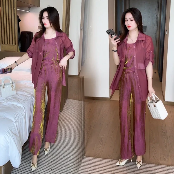 2025新款夏季新款穿搭气质休闲不挑人防晒减龄三件套装