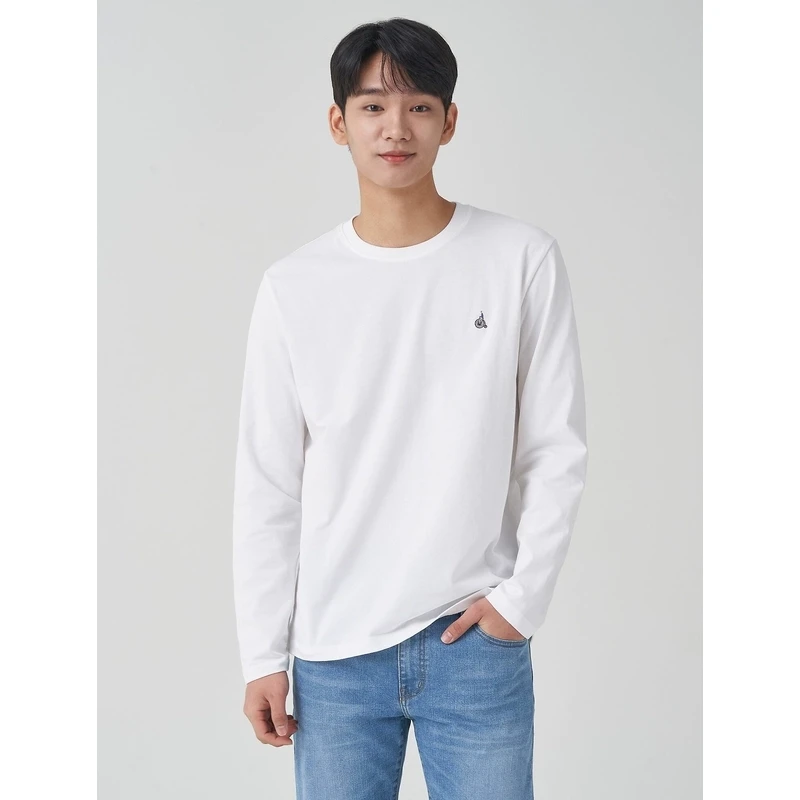 【100%全棉】BEANPOLE滨波 春秋男士纯色内搭休闲长袖T恤BC3141E02