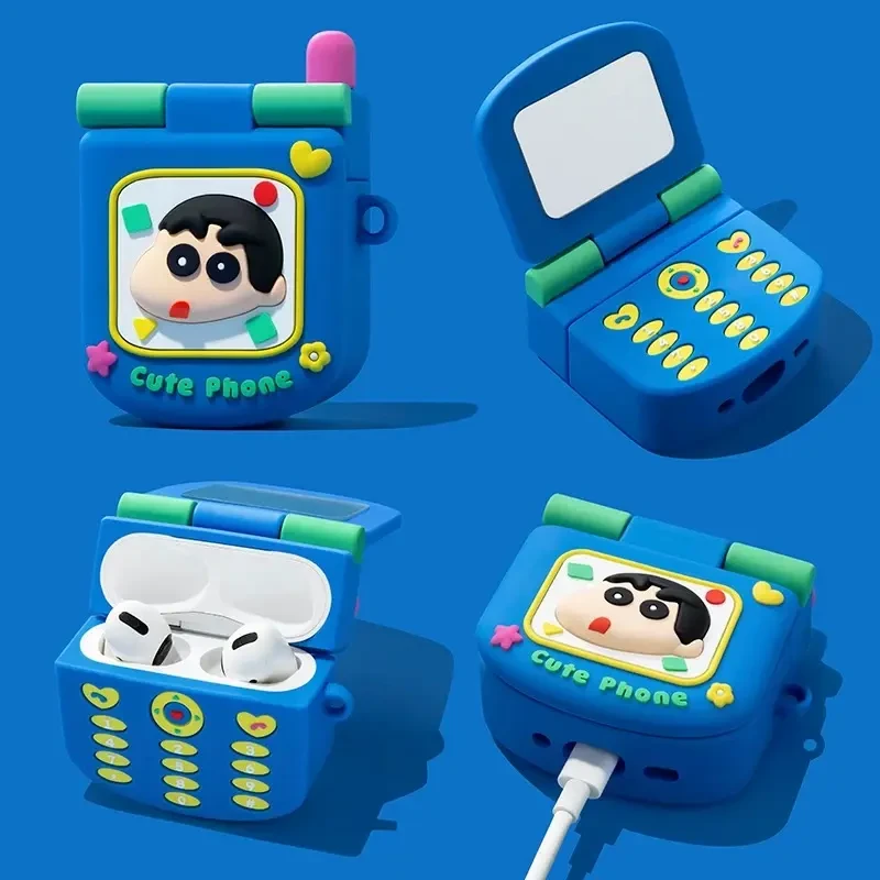 【现货】可爱翻盖化妆镜大哥大Airpods 4保护套Pro2苹果耳机套1/2/3