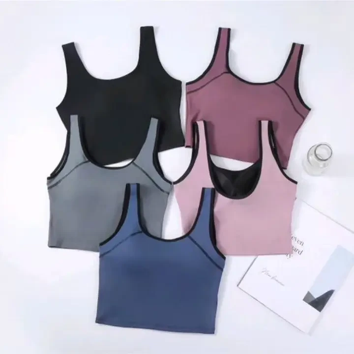 夏季速干吸汗免穿文胸瑜伽运动女生打底背心
