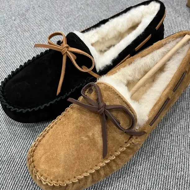 豆豆鞋女冬季加绒加厚保暖一脚蹬懒人毛毛鞋外穿平底软底百搭