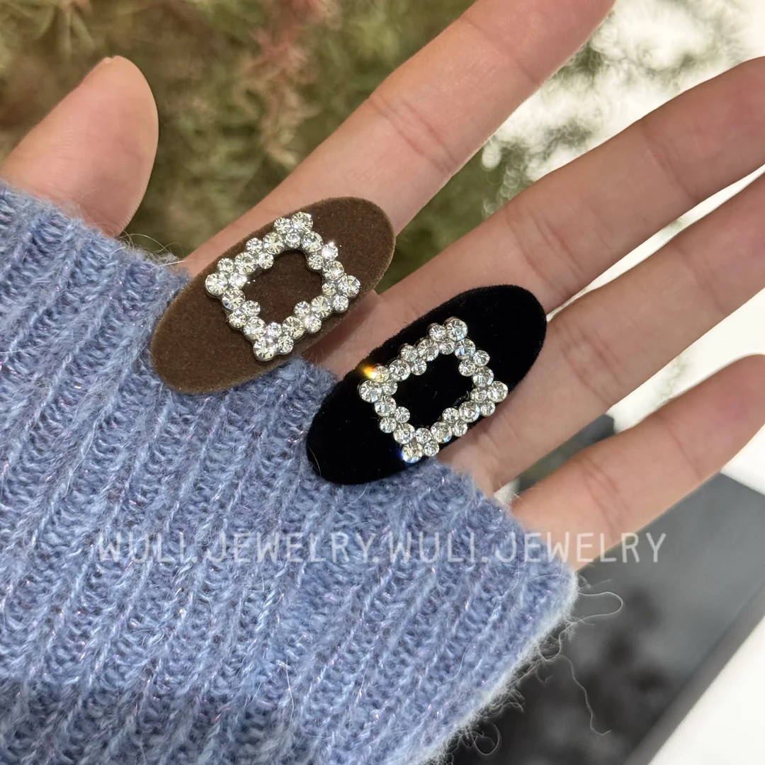 鸭嘴夹少女风女简约风法式发夹百搭发饰饰品镶钻网红