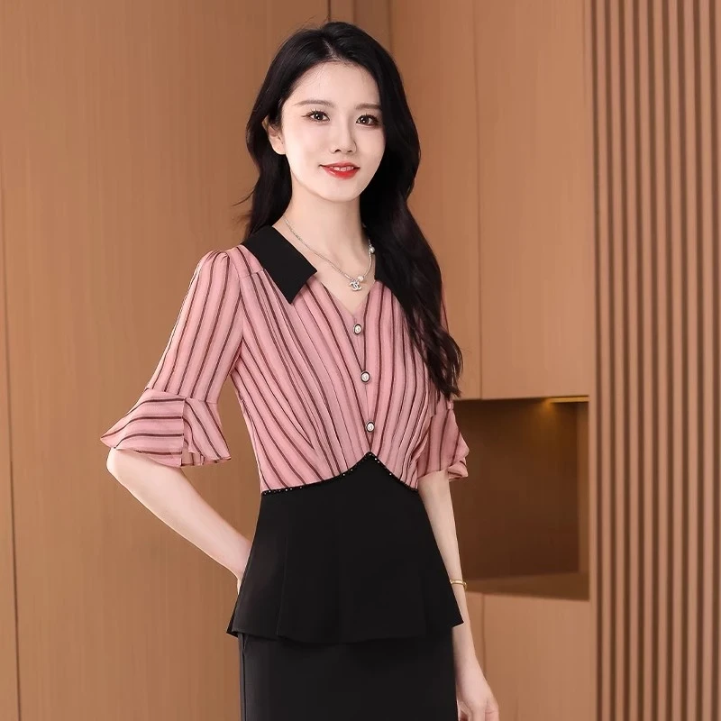 女款气质服装品牌独特漂亮小衫2025新款夏宽松遮肚子小众碎花上衣