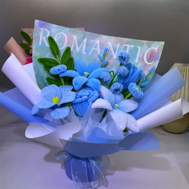 成品手工扭扭棒花束玫瑰郁金香手捧花送女友闺蜜礼物心意