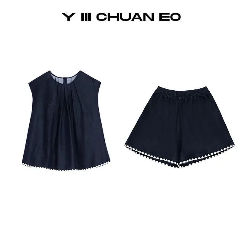Y III CHUAN EO一川原创撞色贝壳刺绣重工水洗轻量牛仔套装