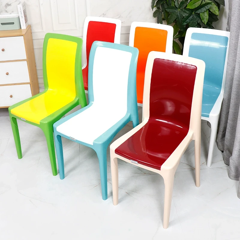 餐椅家用双色塑胶靠背椅子户外休闲桌椅啤酒烧烤大排档沙滩桌椅