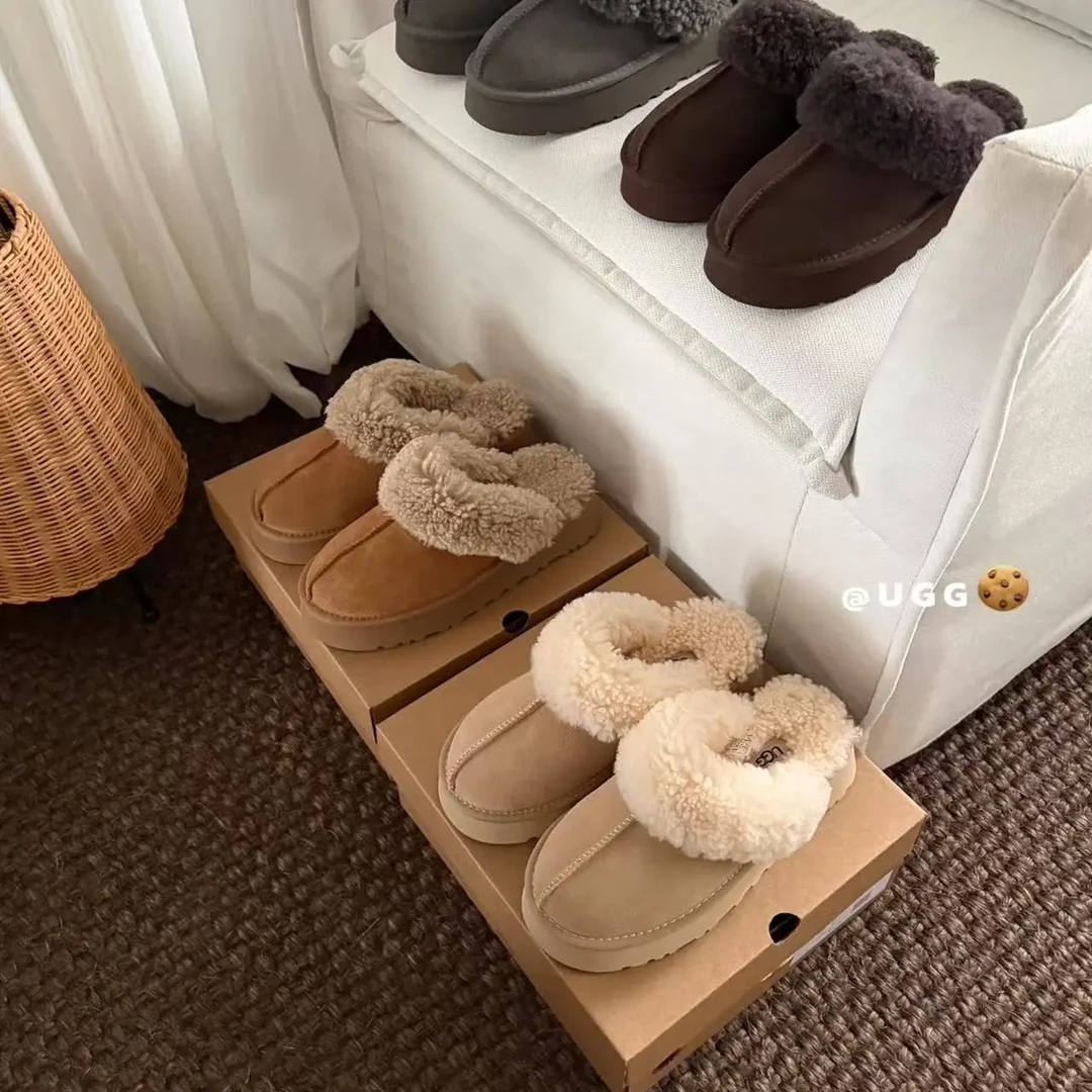 真皮真毛厚底韩系卷毛女士包头拖鞋河南桑坡发货时尚百搭外穿