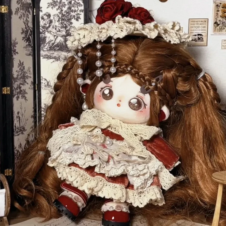 20cm无属性棉花娃娃娃衣复古丝绒古董裙/旧日繁花/48小时内发出