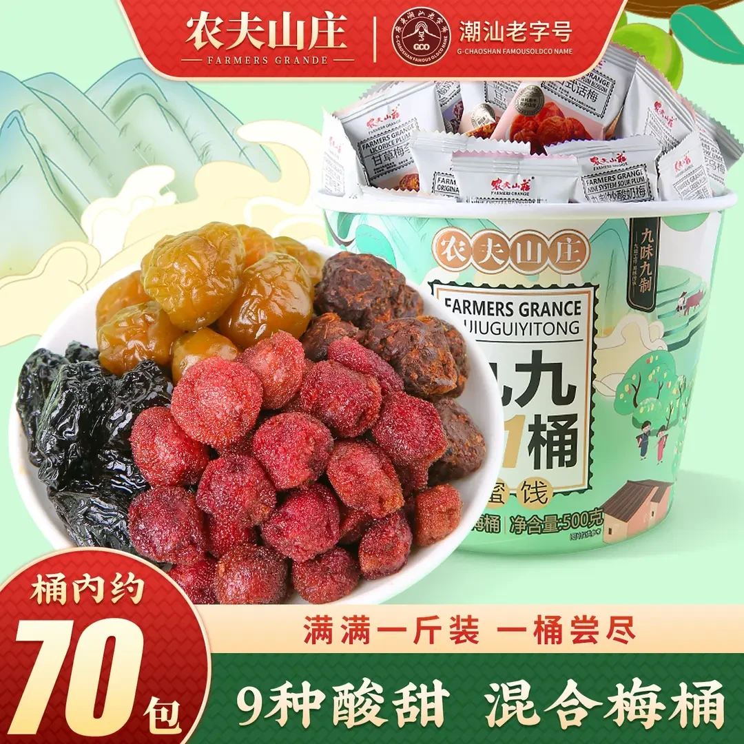 农夫山庄9种混合口味500g梅杨梅话梅果脯蜜饯独立小孕妇零食