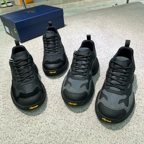 男士户外休闲鞋743防滑耐磨透气低帮老爹鞋灰黑色潮流款式