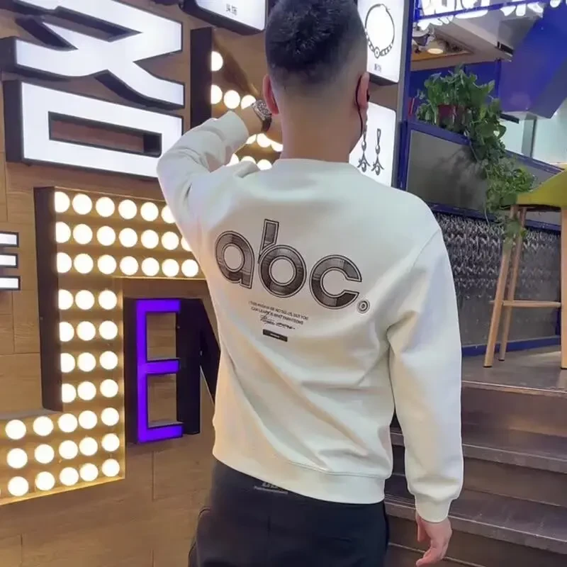 2025秋冬女新款百搭潮流痞帅个性印花卫衣高品质运动长袖男士上衣
