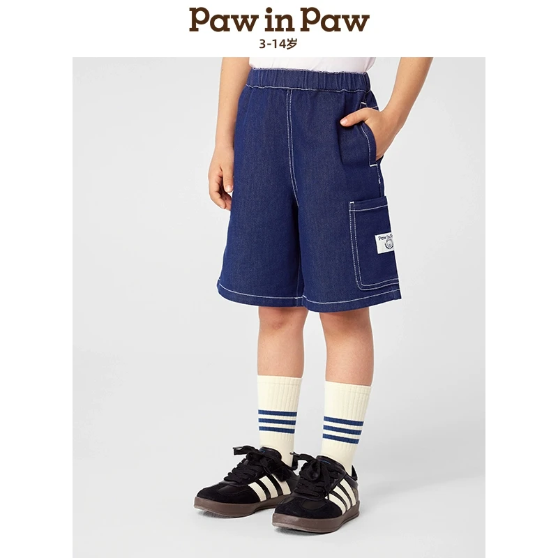 夏季五分牛仔裤男孩夏季中大童中裤短裤牛仔裤五分裤PCTJF2312E