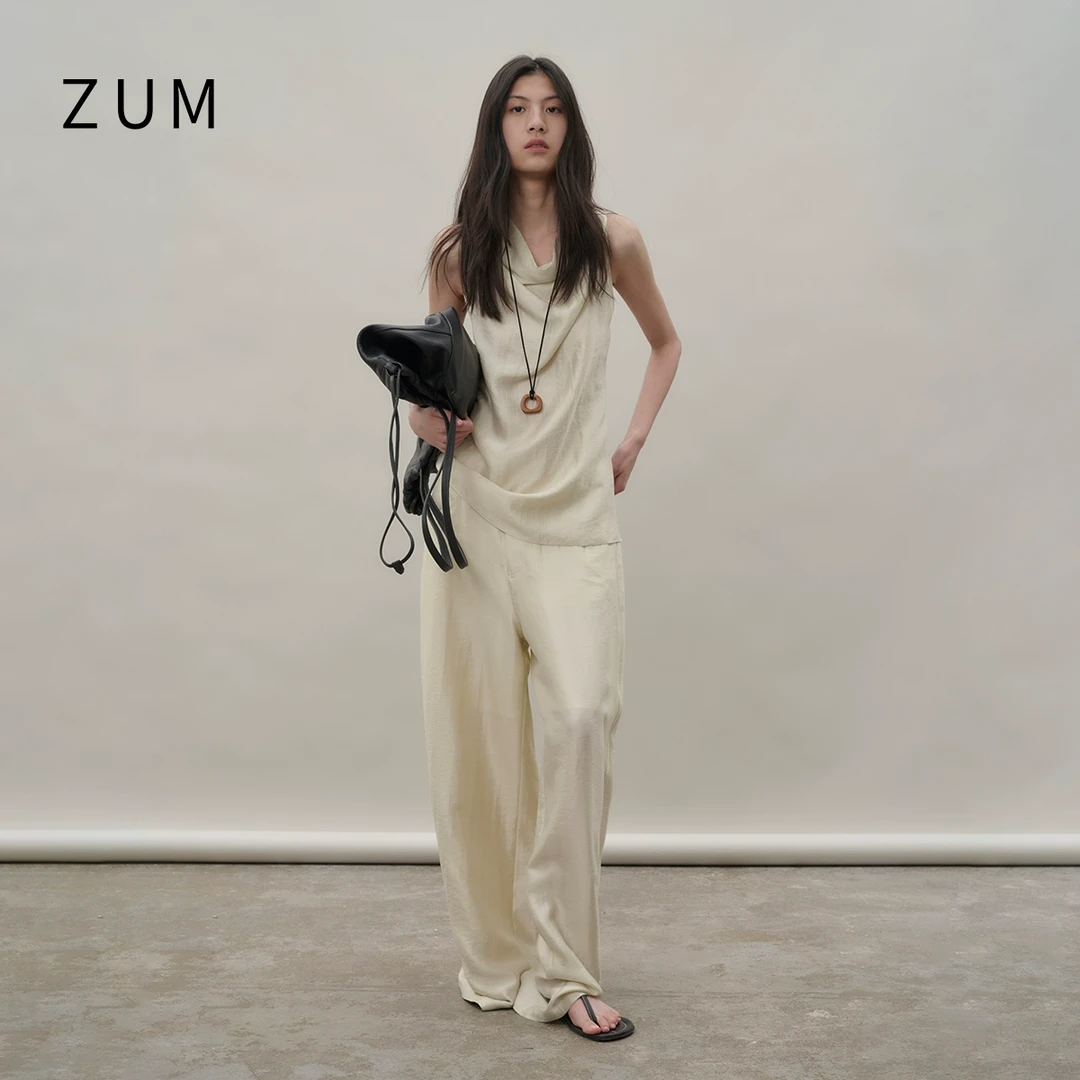 ZUM 简约上装荡领背心吊带25夏新款小众气质穿搭短款无袖上衣女
