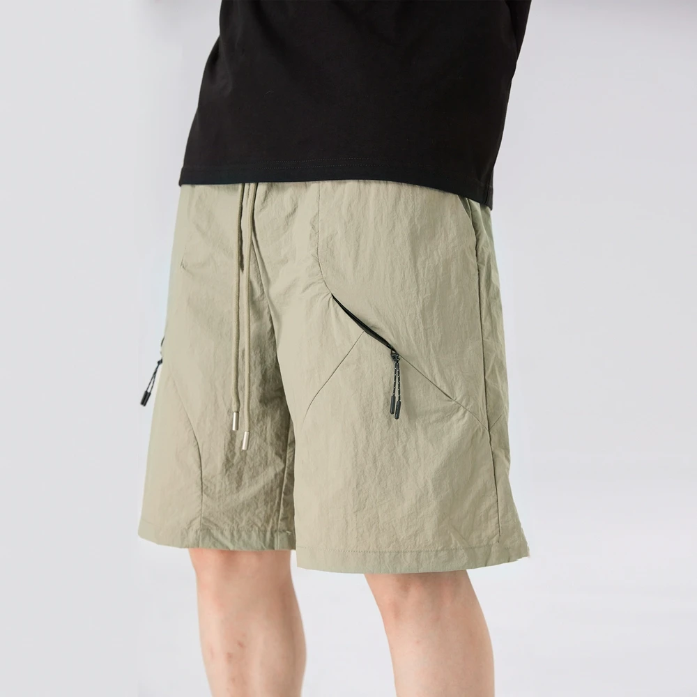 KISSNATE夏季轻薄户外机能软壳尼龙六口袋短裤宽松透气休闲五分裤