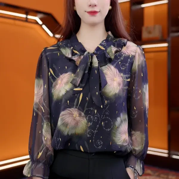 2025新款气质优雅衬衫时尚减龄洋气女士上衣