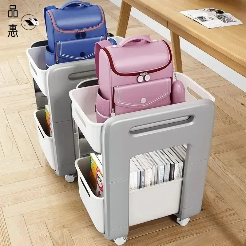 落地多层放书包神器地上大容量小推车置物架结实耐用高承重书架8