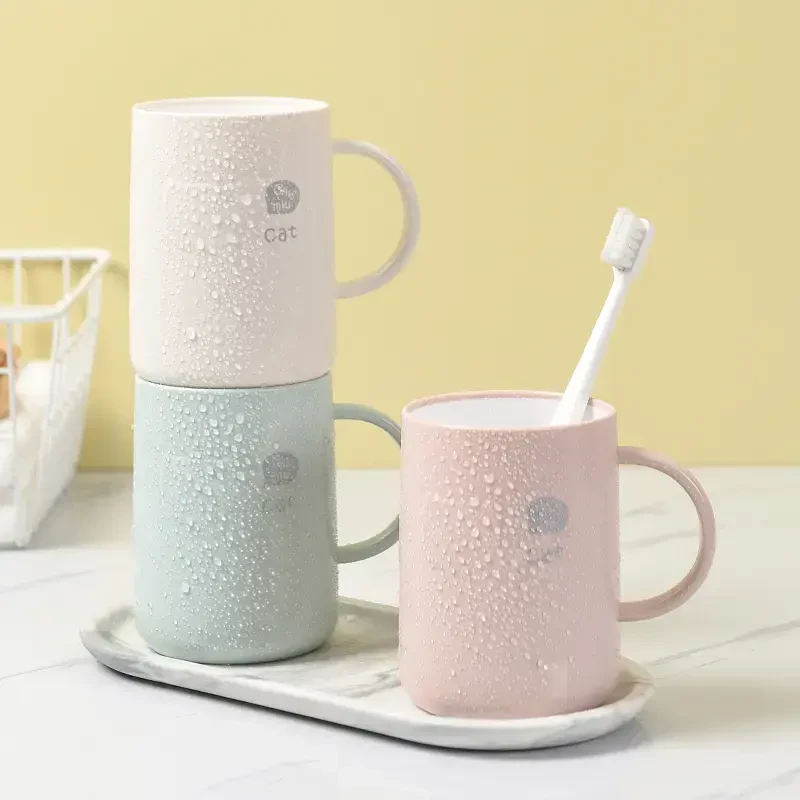 新款漱口杯简约家用洗漱杯情侣洗漱杯卡通可爱加厚牙刷杯带手柄