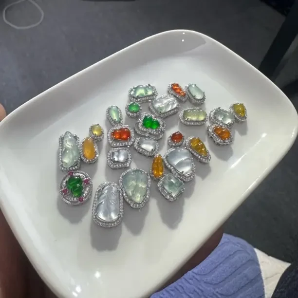 镶翡翠小滴溜蛋面葫芦平安扣甜甜圈天然A货DIY百搭时尚