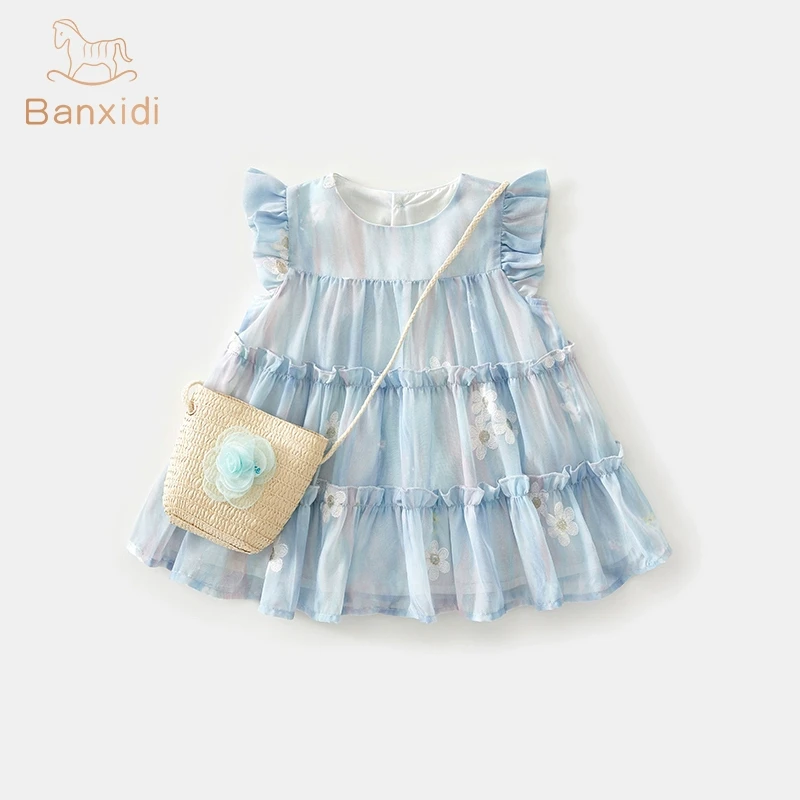班喜迪女童连衣裙夏新款洋气女宝宝裙子小童公主裙夏季儿童背心裙