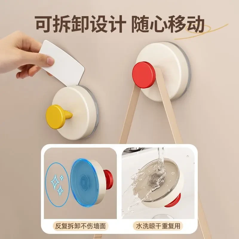 吸盘玄关挂钩强力承重免打孔入户门口放钥匙神器帽子置物粘贴