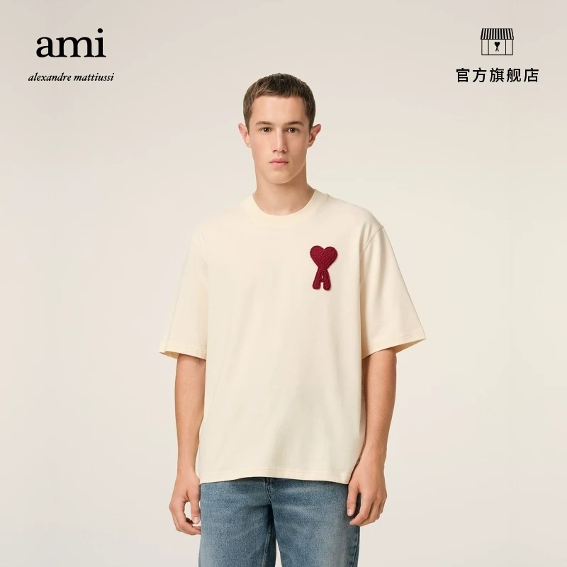 AMIPARIS男士红色ADC短袖编织爱心圆领上衣HTS065.726