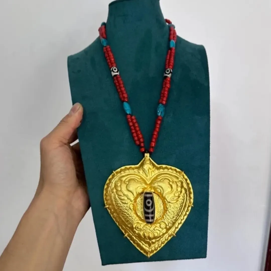 合金项链 首饰藏式项链时尚百搭链子金色饰品尼泊尔镀金材质复古