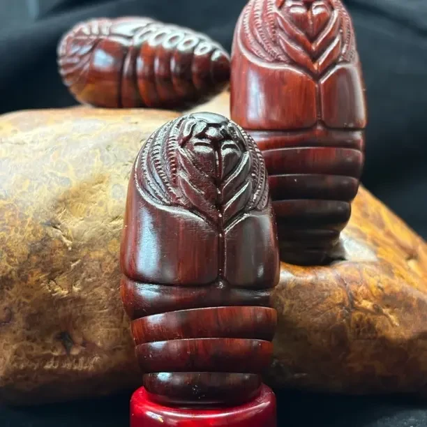 蚕蛹大号高油高密手工雕刻可动蚕蛹东南西北男女文玩手把件