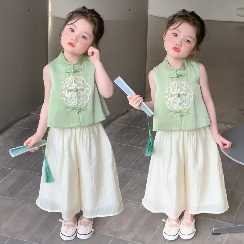 女童新中式套装2025新款儿童夏装国潮洋气哪吒女孩夏季时髦两件套