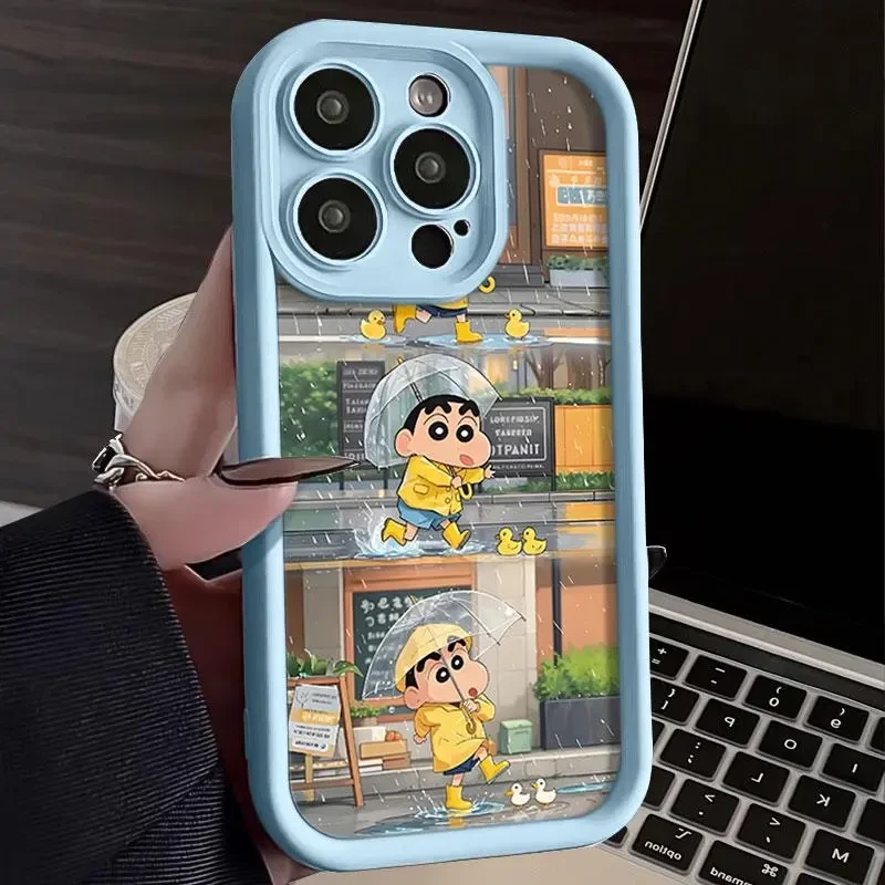 雨衣小新适用iphone16苹果手机壳15promax金刚砂14/13全包12可爱