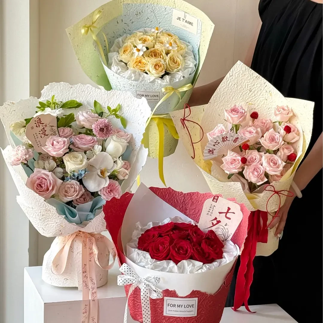 风华材质手撕花瓣纸90克鲜花包装纸花店花艺材料