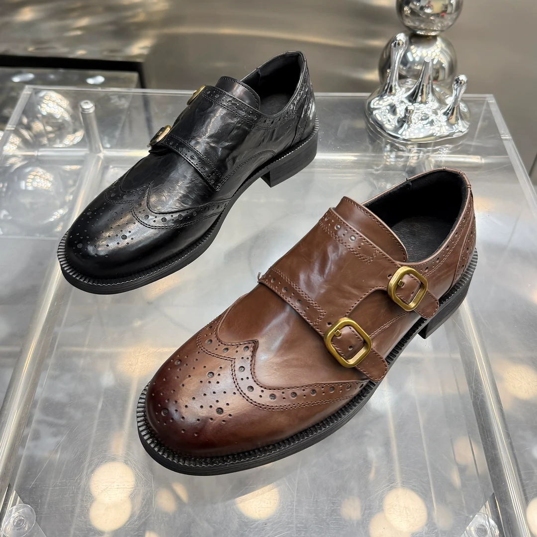 【现货】2025春季新款真皮软底英伦港风乐福鞋高级感小皮鞋566-1