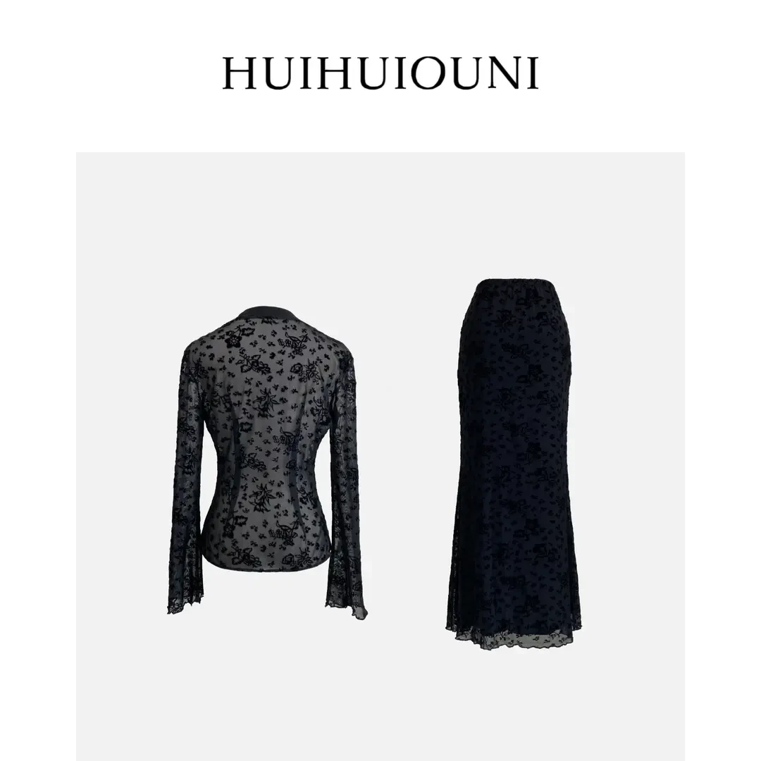 性感的氛围感  Designer性感优雅秋款蕾丝搭配小衫套装