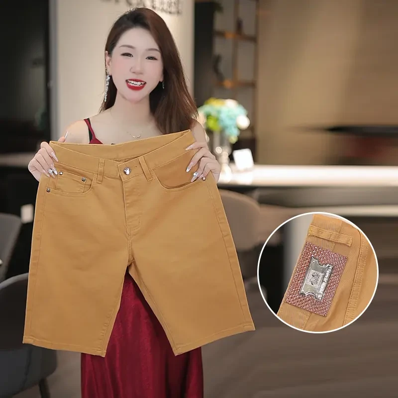 夏季薄款新款高端欧货棉五分牛仔短裤男士直筒休闲中裤韩版短裤子