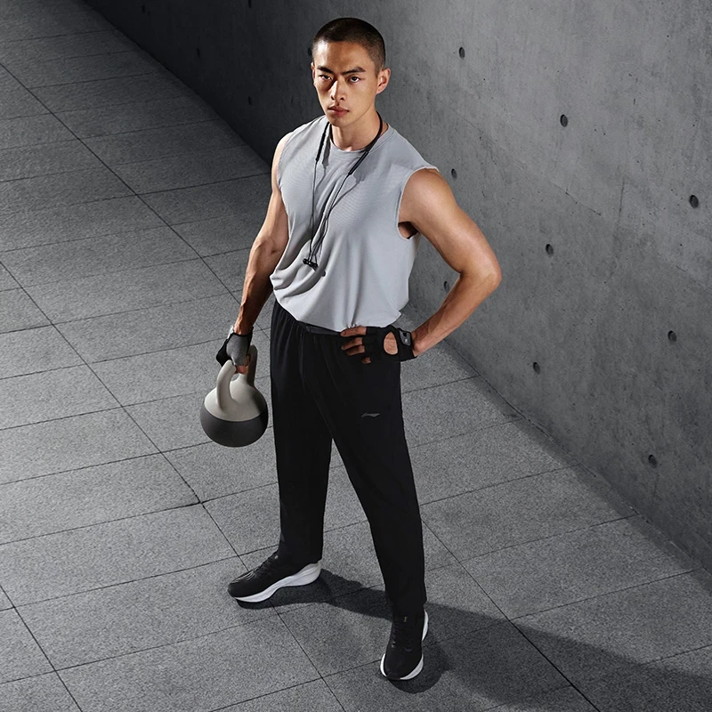 【排湿速干裤】李宁健身系列裤子男款夏季休闲直筒运动长裤AYKU459