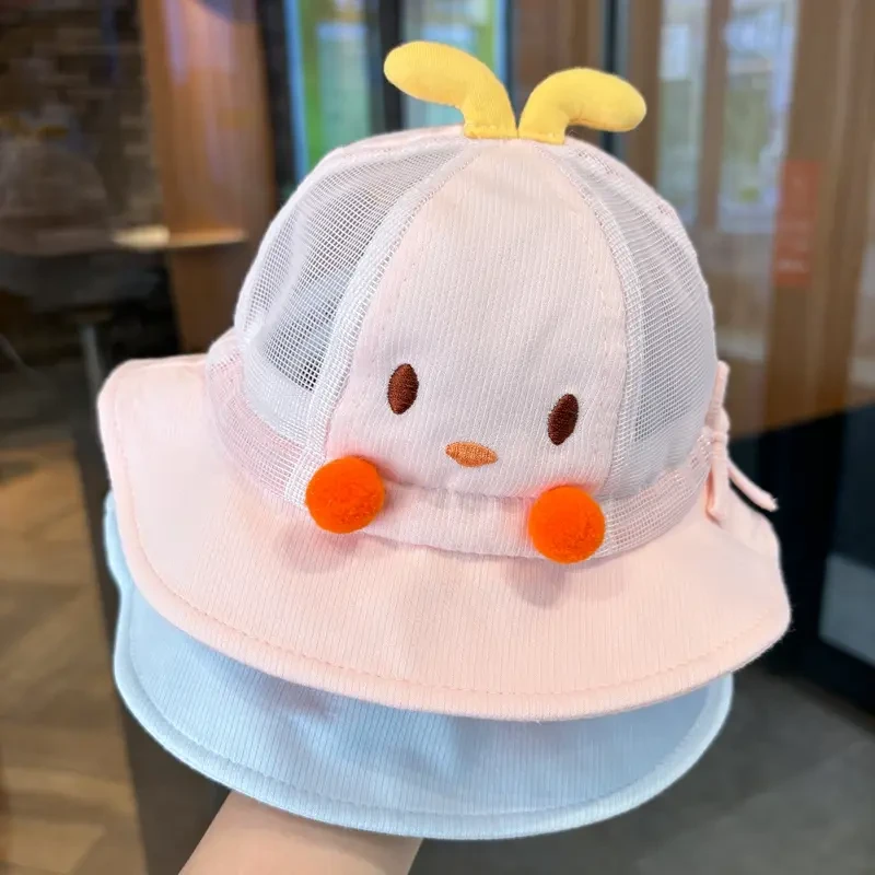 婴儿帽子夏季薄款宝宝可爱渔夫帽男女童小月龄外出出游遮阳帽防晒