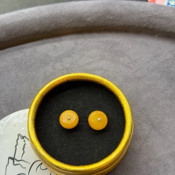 925银耳饰 银圆形耳钉精致百搭养耳洞