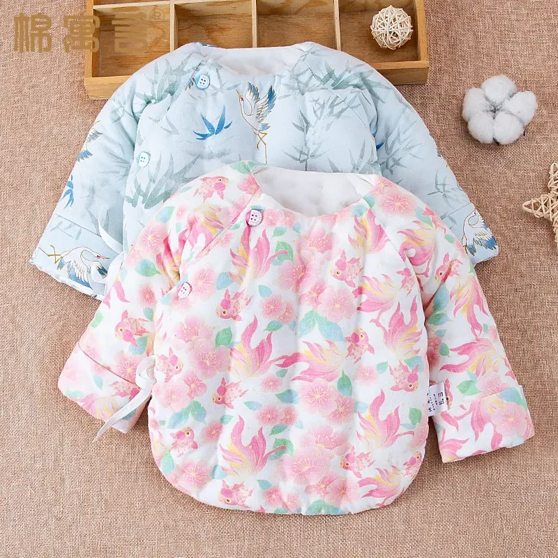 秋冬季和尚服半背衣宝宝棉袄棉花新生儿手工初生婴儿衣服夹棉保暖