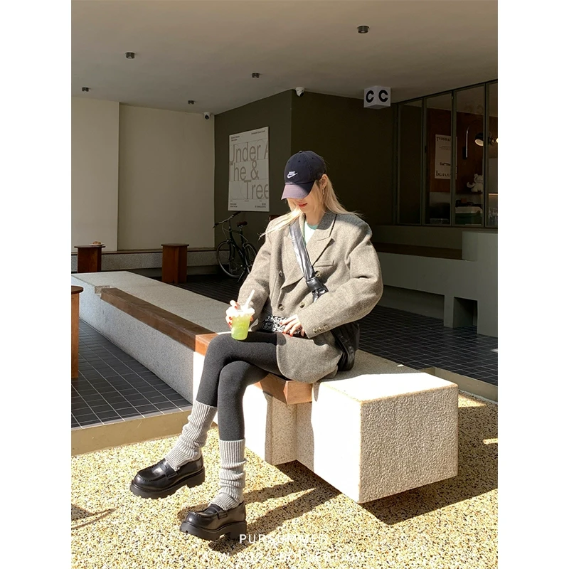 【清清！朴夏Pursummer】毛呢人字纹西装套装B14580PR41+W14579PR41