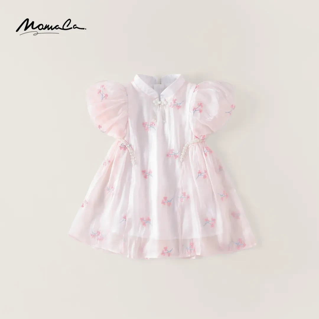 MOMOCO/玛米玛卡童装夏季女童潮流中式绣花纱裙演出服77620477009