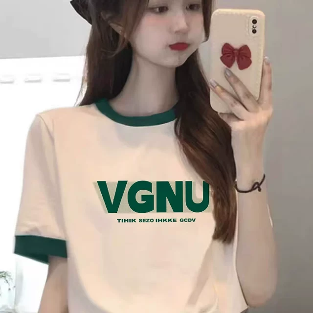 仿棉短袖t恤女2025夏季新款小众设计感漂亮时尚女装洋气显瘦上衣