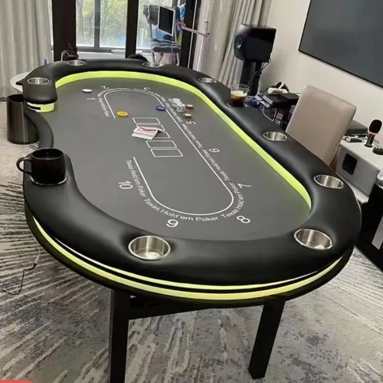 可定制折叠德州扑克桌含筹码适用于棋牌室和比赛