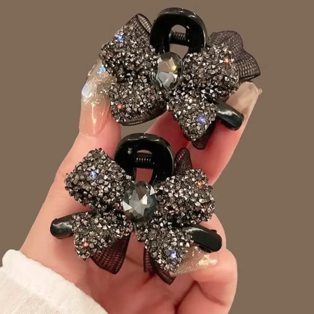 主播推荐 亚克力/树脂闪闪蝴蝶刘海小发夹气质小抓夹可爱