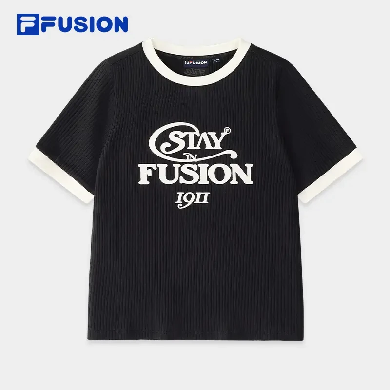 FILA斐乐正品女款春季宽松百搭休闲运动T恤针织潮流时尚短袖衫