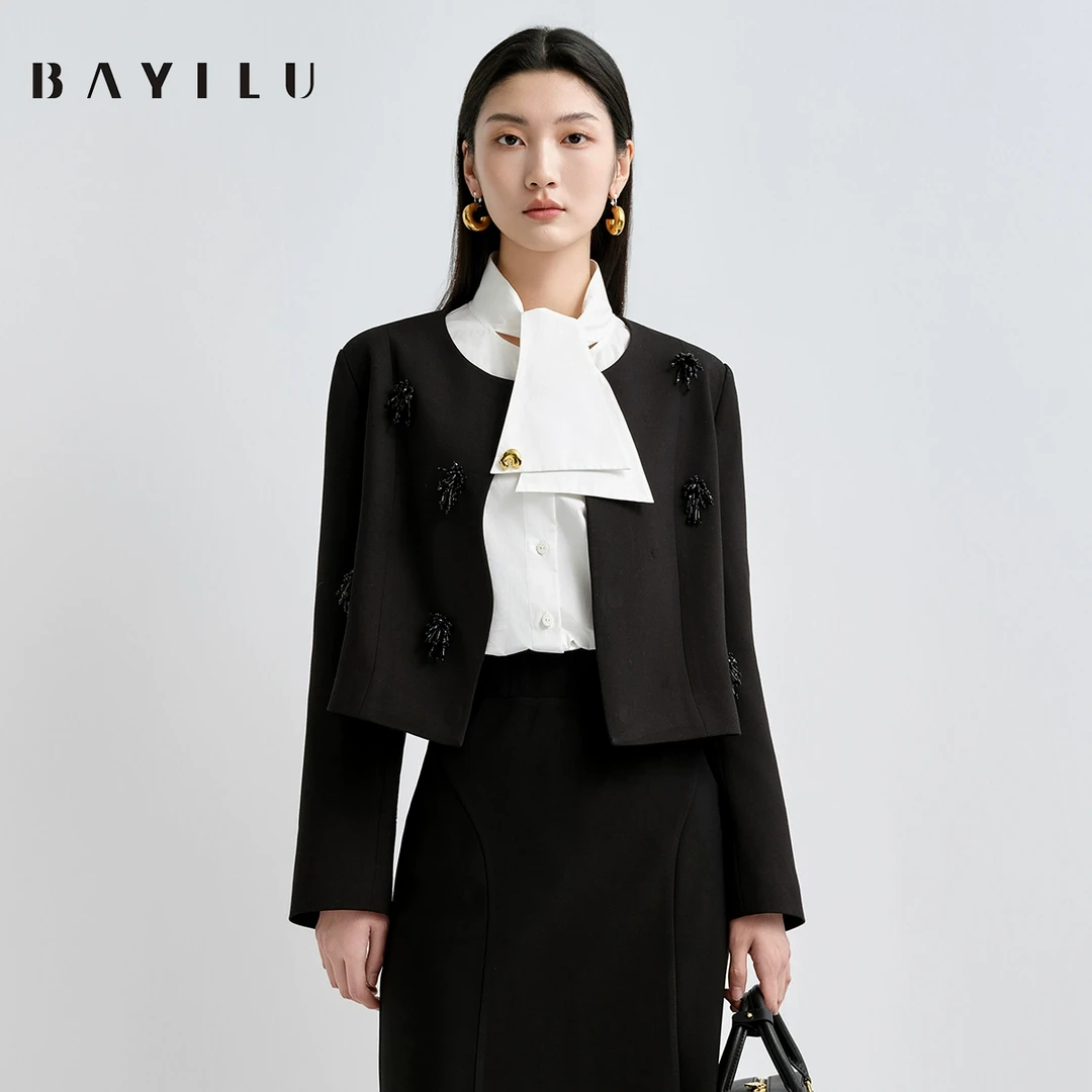 【女乔】芭依璐2025春季短小香风短款复古外套91W5975