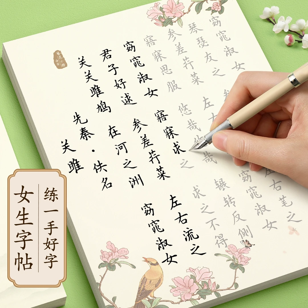 成人楷书练字帖成年女生字体簪花小楷漂亮大气静心硬笔书法纸专用