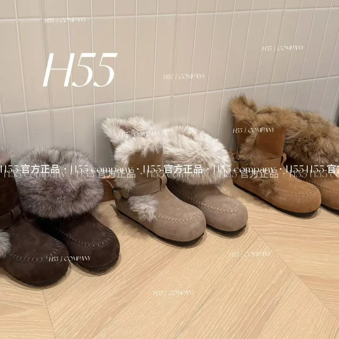 【马哥同款】H5女鞋摩尔曼极光|可两穿珩线短筒游牧毛毛靴10-3060