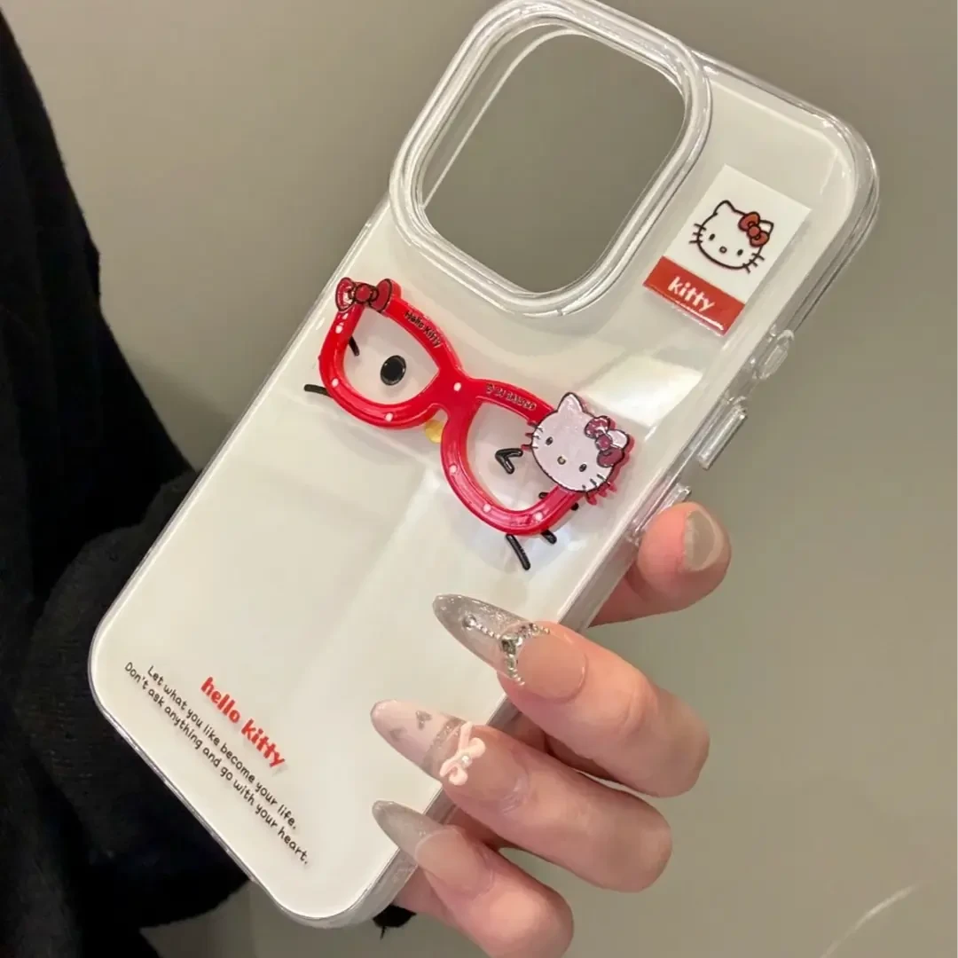 适用眼镜KT苹果华为vivo小米荣耀oppo女款iphone15pro/16/14壳