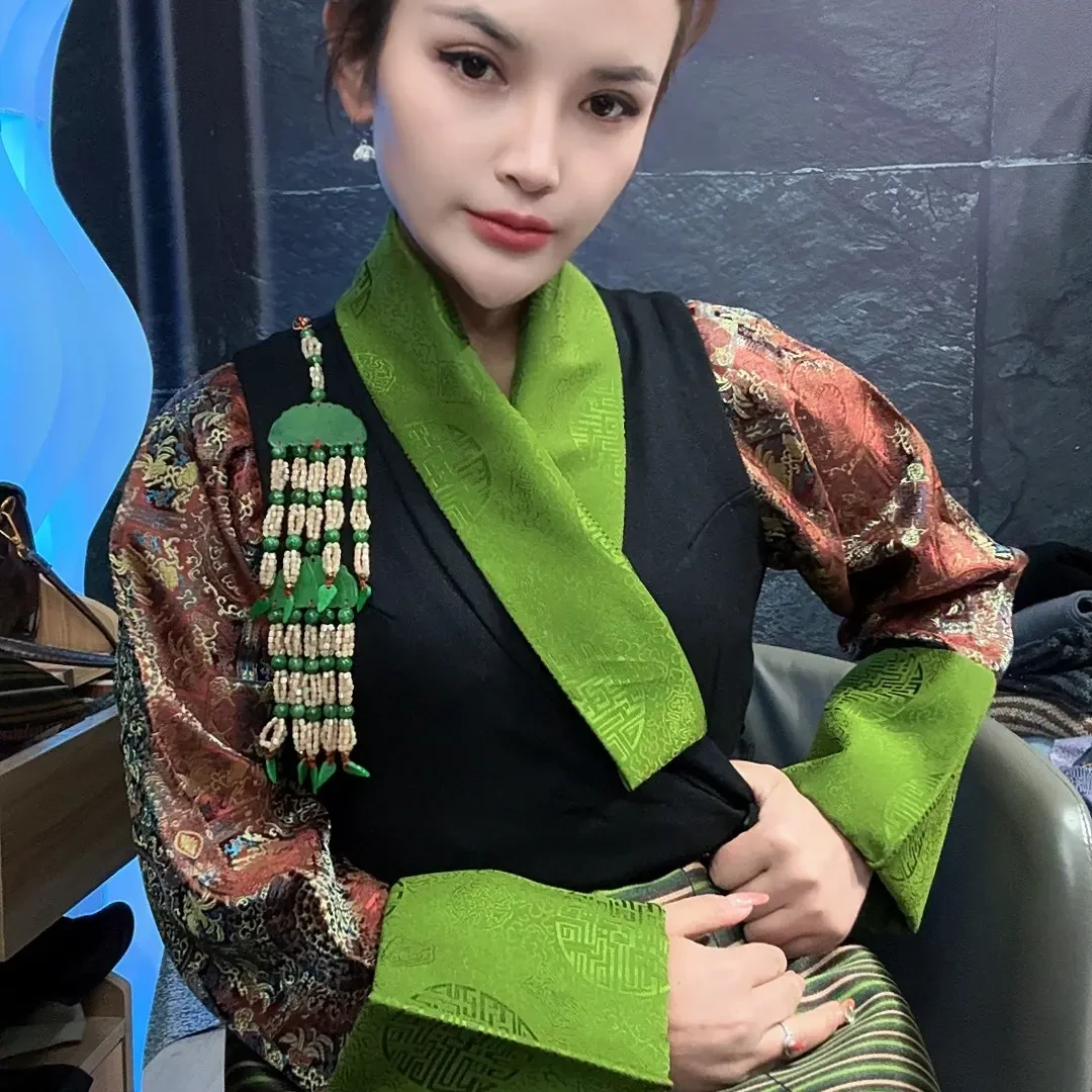 33#女士高级新款加绒传统藏式甲鲁衬衣藏装